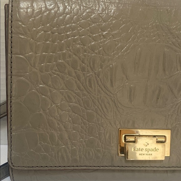 Kate Spade Crocodile Leather Crossbody Bag Gray - Picture 12 of 16